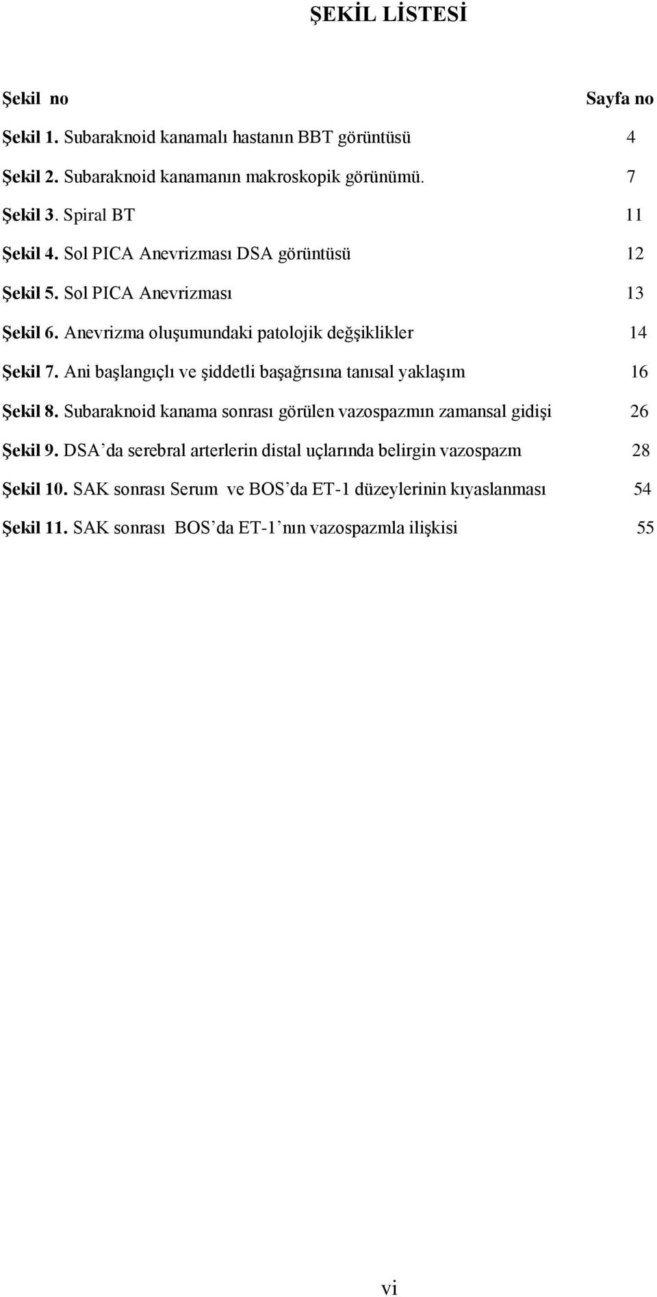 Ani başlangıçlı ve şiddetli başağrısına tanısal yaklaşım 16 Şekil 8. Subaraknoid kanama sonrası görülen vazospazmın zamansal gidişi 26 Şekil 9.