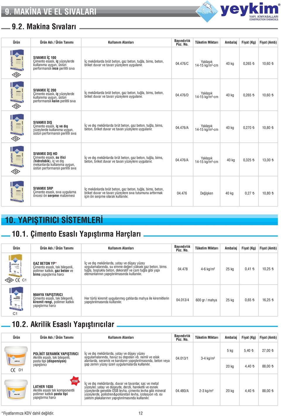 yüzeylere uygulanır. 04.