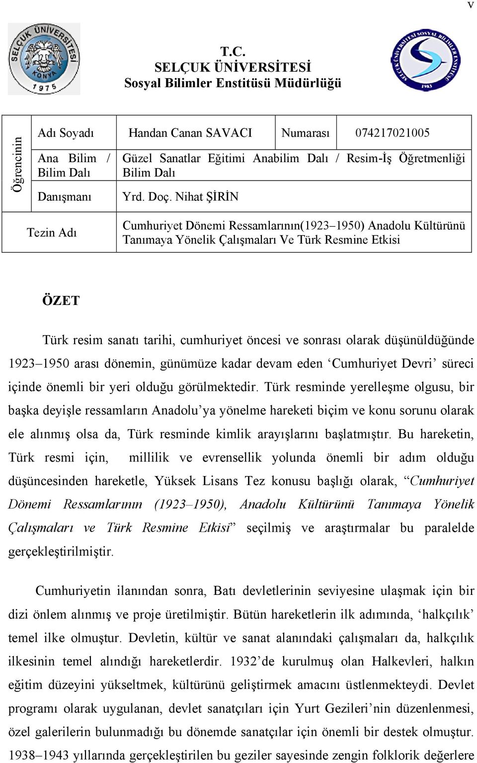 Resim-İş Öğretmenliği Bilim Dalı Yrd. Doç.