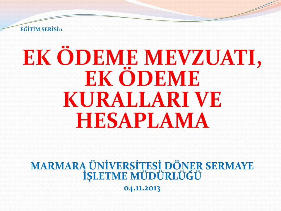 HESAPLAMA MARMARA ÜNİVERSİTESİ