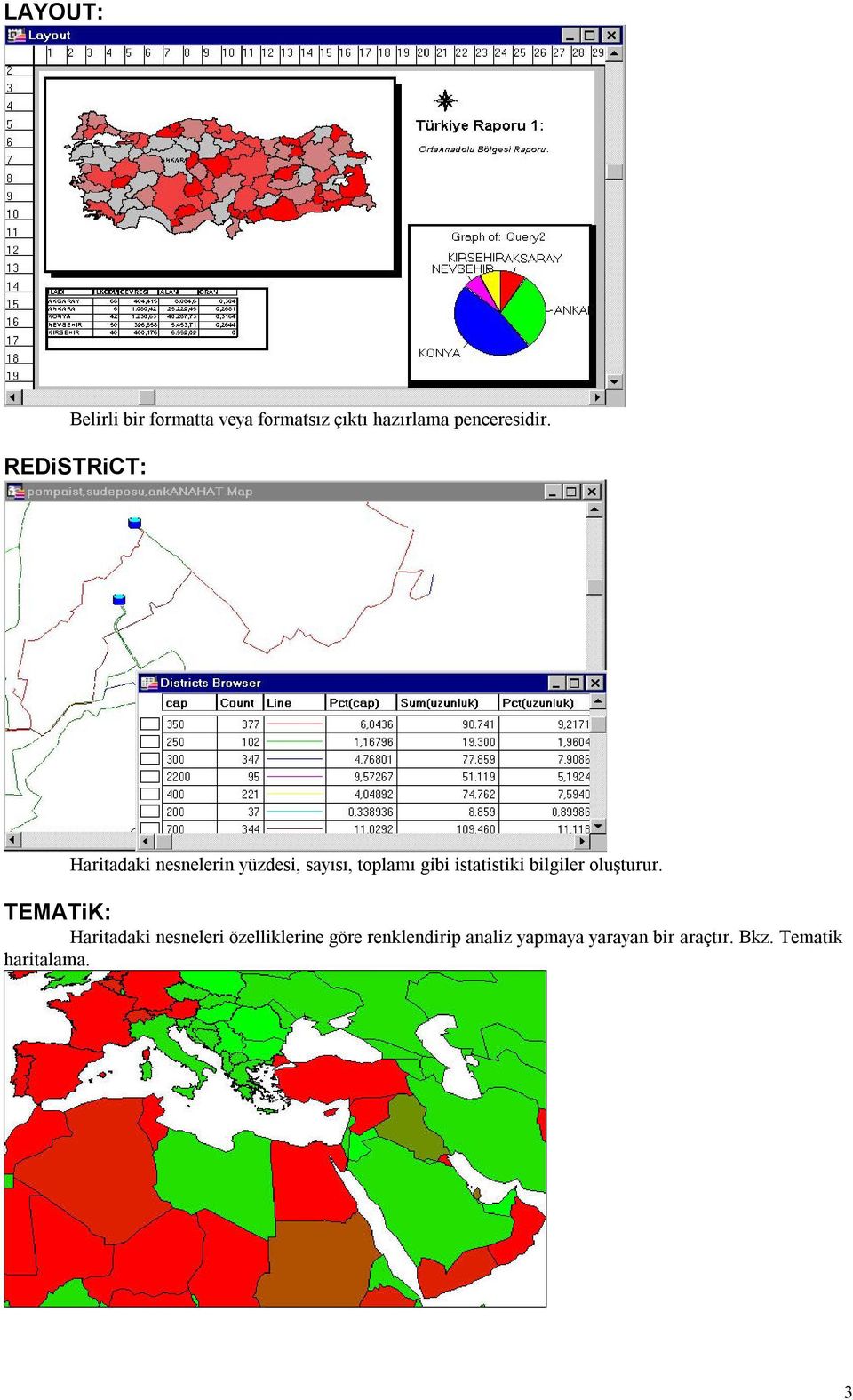 istatistiki bilgiler oluşturur.