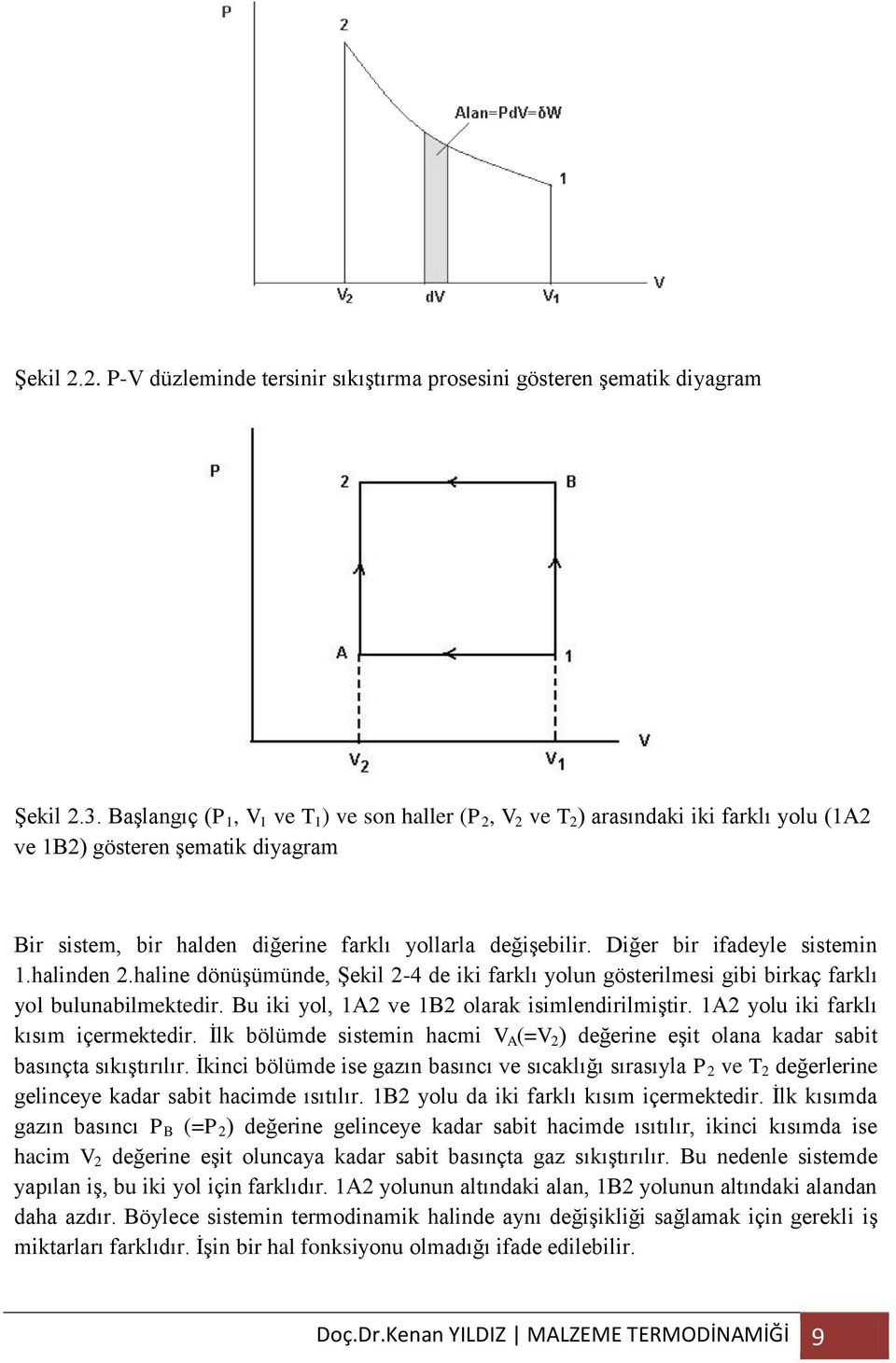 Diğer bir ifadeyle sistemin.halinden.haline dönüşümünde, Şekil -4 de iki farklı yolun gösterilmesi gibi birkaç farklı yol bulunabilmektedir. Bu iki yol, A ve B olarak isimlendirilmiştir.