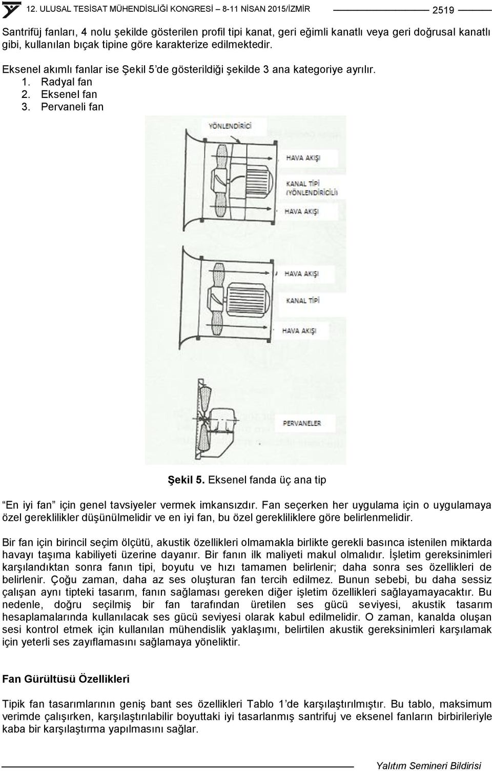 Eksenel fanda üç ana tip En iyi fan için genel tavsiyeler vermek imkansızdır.