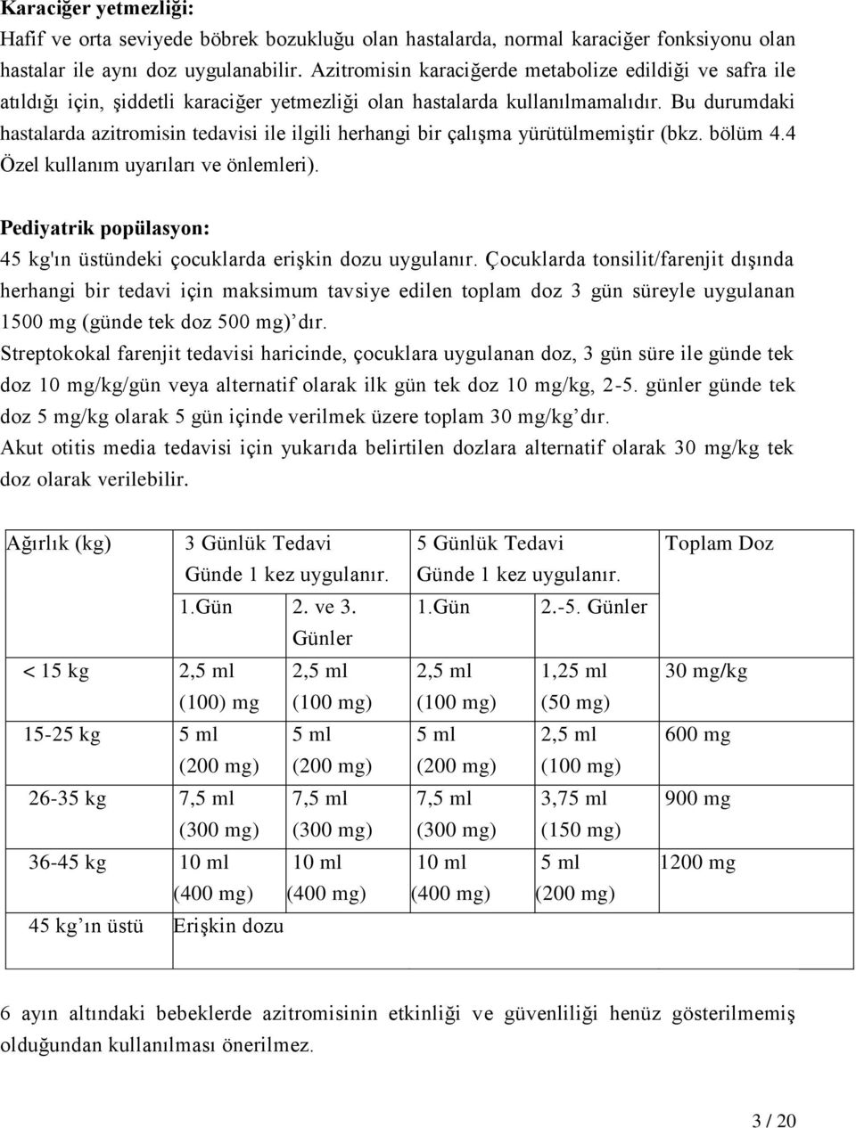 Bu durumdaki hastalarda azitromisin tedavisi ile ilgili herhangi bir çalışma yürütülmemiştir (bkz. bölüm 4.4 Özel kullanım uyarıları ve önlemleri).