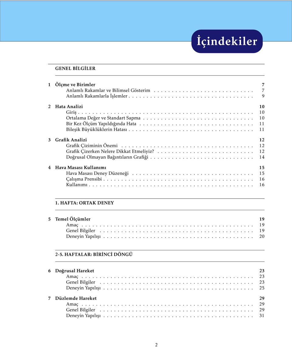 .................................. 11 3 Grafik Analizi 12 Grafik Çiziminin Önemi..................................... 12 Grafik Çizerken Nelere Dikkat Etmeliyiz?