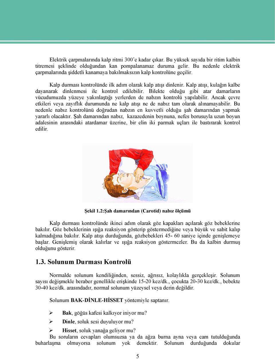 Kalp atışı, kulağın kalbe dayanarak dinlenmesi ile kontrol edilebilir. Bilekte olduğu gibi atar damarların vücudumuzda yüzeye yakınlaştığı yerlerden de nabzın kontrolü yapılabilir.