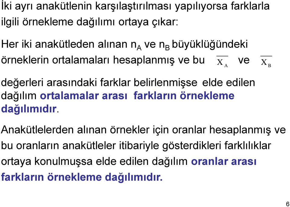 dağılım ortalamalar arası farkları örekleme dağılımıdır.