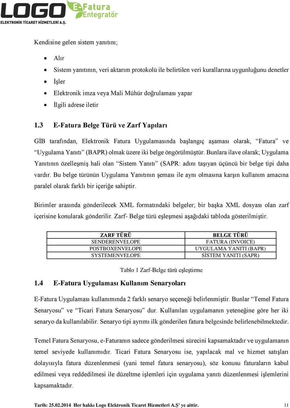 Bunlara ilave olarak; Uygulama Yanıtının özelleşmiş hali olan Sistem Yanıtı (SAPR: adını taşıyan üçüncü bir belge tipi daha vardır.