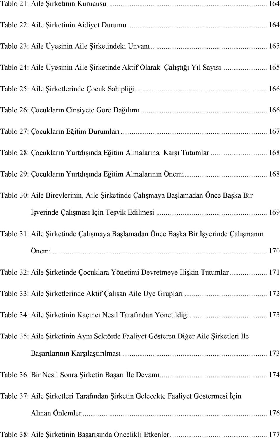 .. 166 Tablo 27: Çocukların Eğitim Durumları... 167 Tablo 28: Çocukların Yurtdışında Eğitim Almalarına Karşı Tutumlar... 168 Tablo 29: Çocukların Yurtdışında Eğitim Almalarının Önemi.