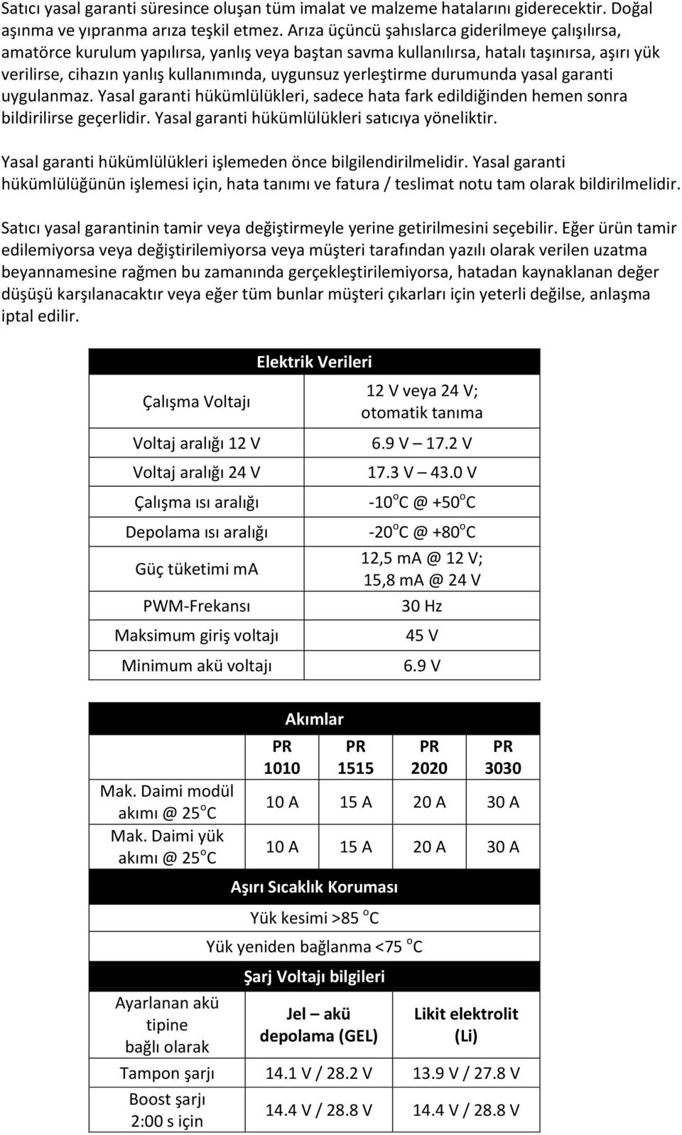 yerleştirme durumunda yasal garanti uygulanmaz. Yasal garanti hükümlülükleri, sadece hata fark edildiğinden hemen sonra bildirilirse geçerlidir. Yasal garanti hükümlülükleri satıcıya yöneliktir.