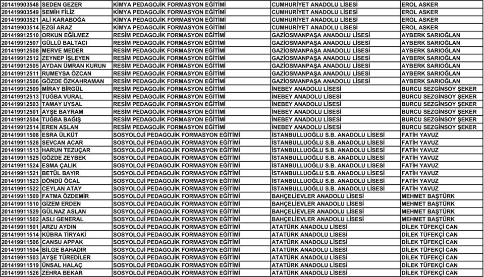 201419912510 ORKUN EĞİLMEZ RESİM PEDAGOJİK FORMASYON EĞİTİMİ GAZİOSMANPAŞA ANADOLU LİSESİ AYBERK SARIOĞLAN 201419912507 GÜLLÜ BALTACI RESİM PEDAGOJİK FORMASYON EĞİTİMİ GAZİOSMANPAŞA ANADOLU LİSESİ