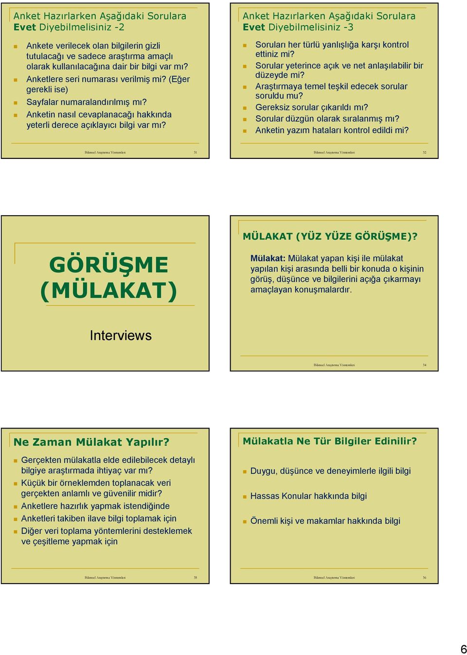 Anket Hazırlarken Aşağıdaki Sorulara Evet Diyebilmelisiniz -3 Soruları her türlü yanlışlığa karşı kontrol ettiniz mi? Sorular yeterince açık ve net anlaşılabilir bir düzeyde mi?