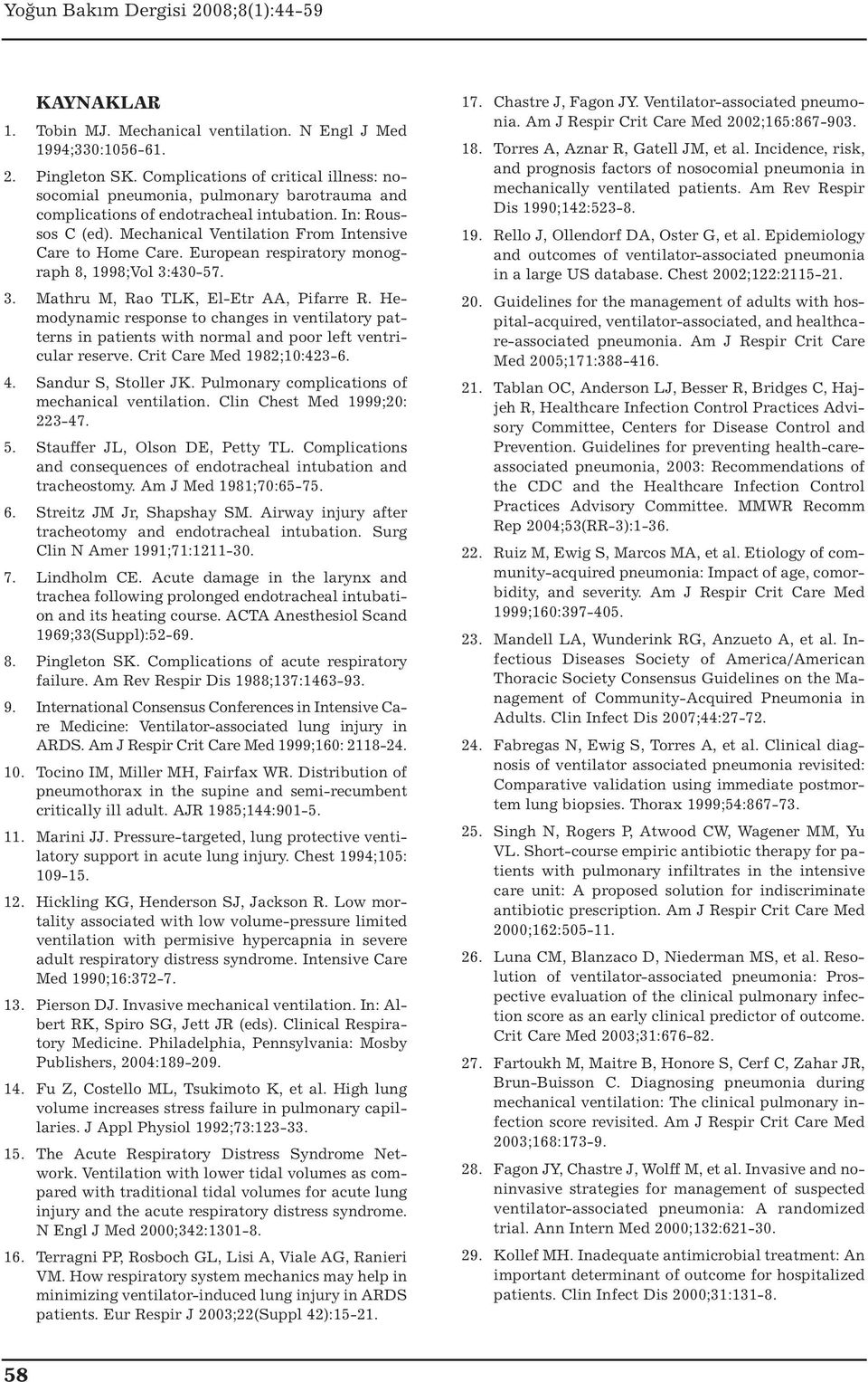 European respiratory monograph 8, 1998;Vol 3:430-57. 3. Mathru M, Rao TLK, El-Etr AA, Pifarre R.