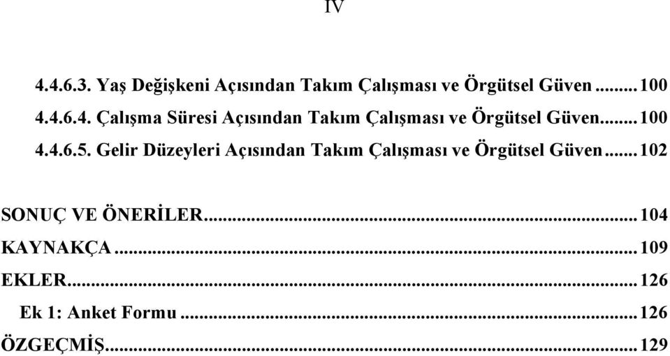 .. 102 SONUÇ VE ÖNERİLER... 104 KAYNAKÇA... 109 EKLER... 126 Ek 1: Anket Formu.