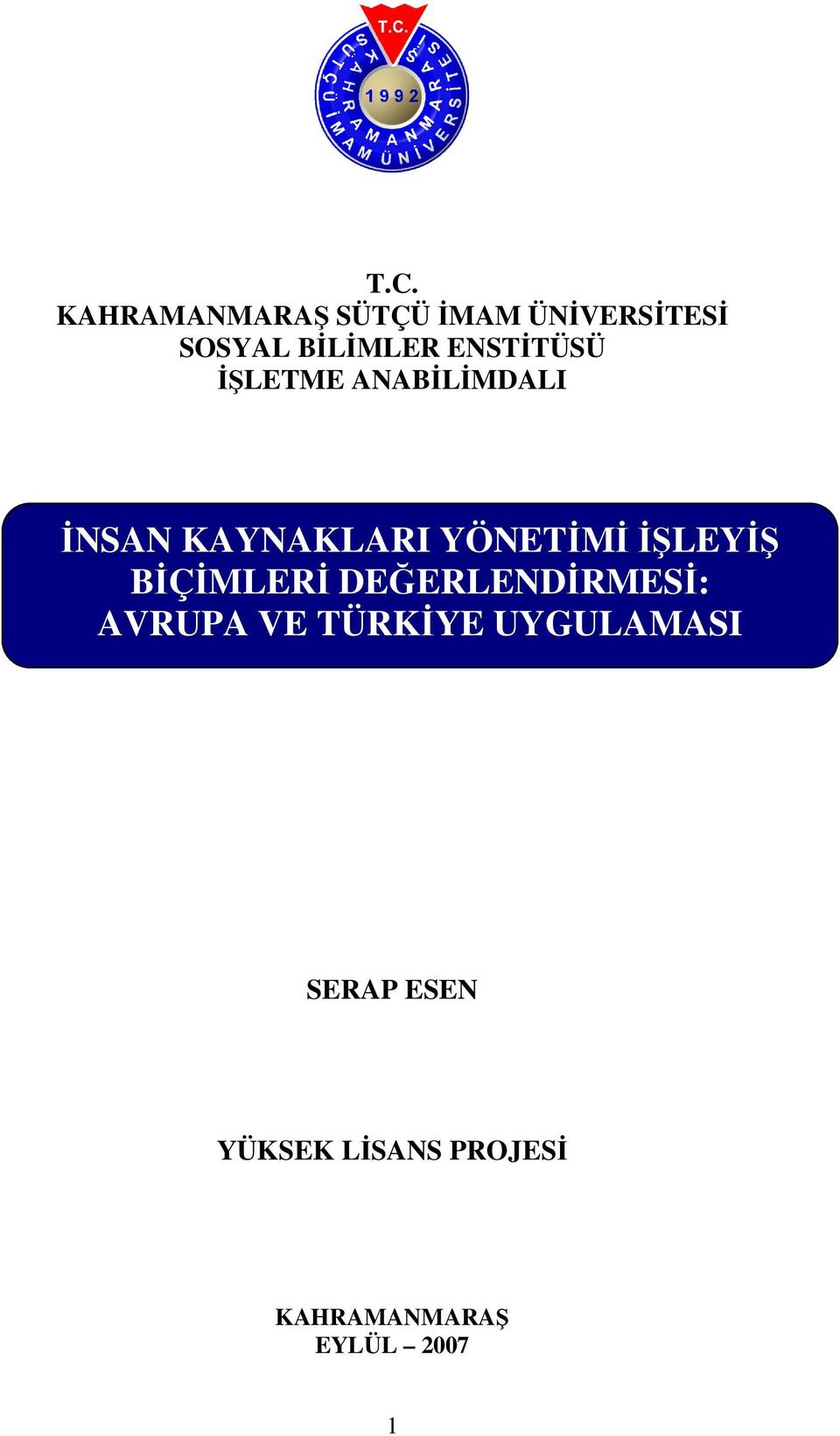 İŞLEYİŞ BİÇİMLERİ DEĞERLENDİRMESİ: AVRUPA VE TÜRKİYE