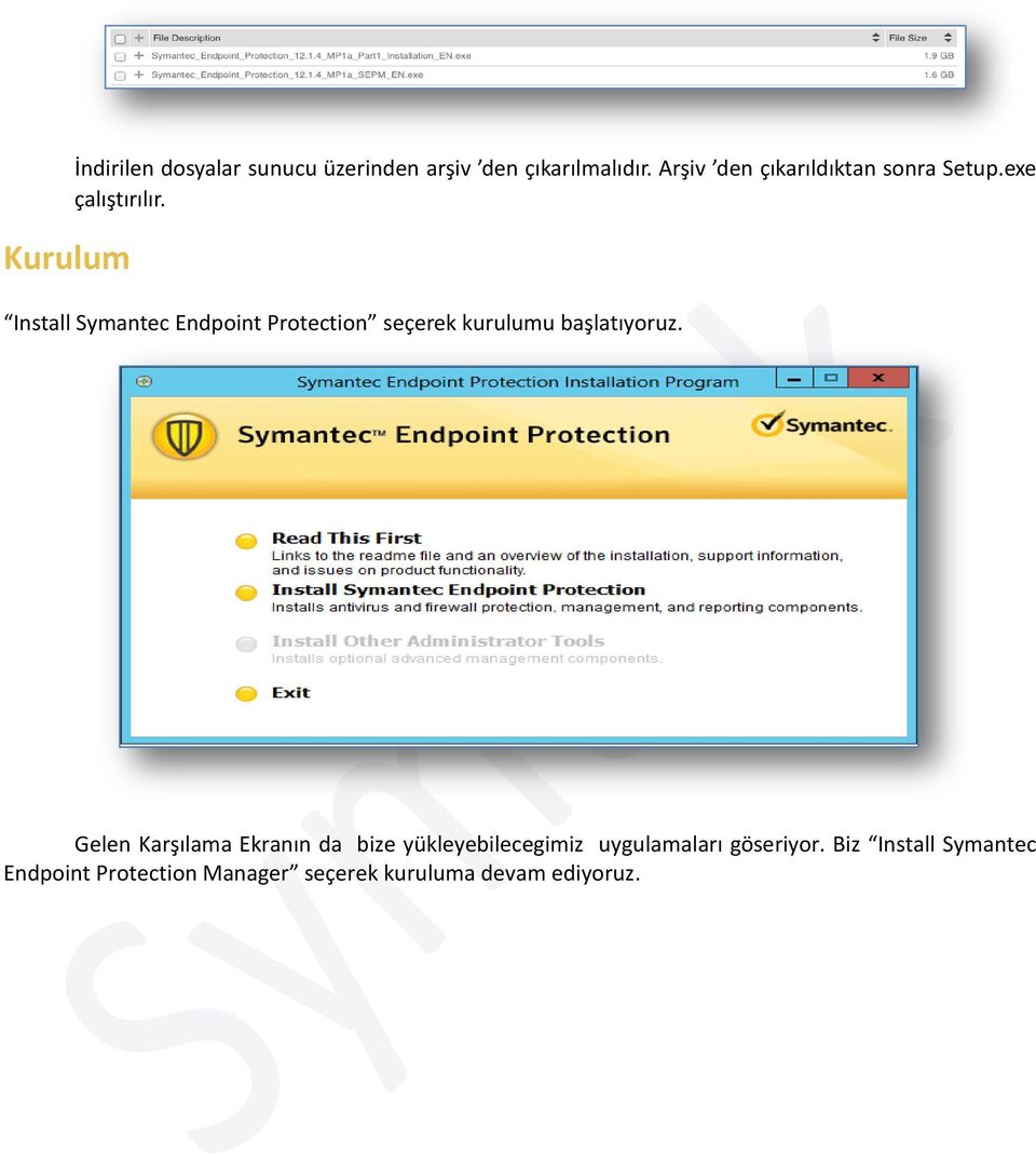 Install Symantec Endpoint Protection seçerek kurulumu başlatıyoruz.
