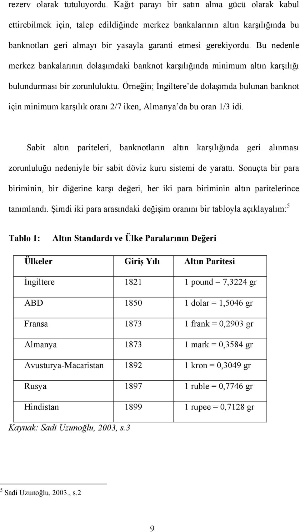 Bu nedenle merkez bankalarının dolaşımdaki banknot karşılığında minimum altın karşılığı bulundurması bir zorunluluktu.