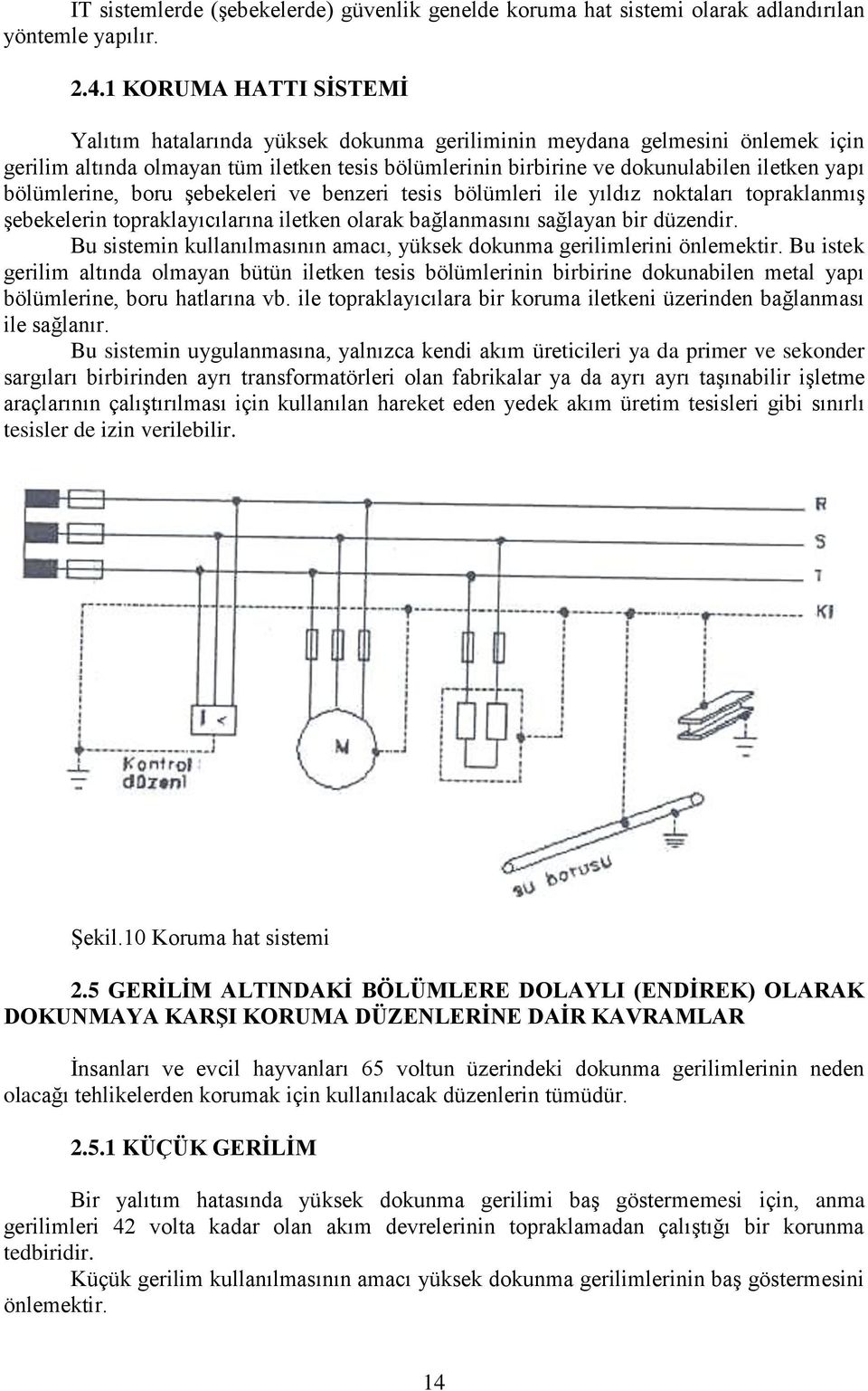 bölümlerine, boru şebekeleri ve benzeri tesis bölümleri ile yıldız noktaları topraklanmış şebekelerin topraklayıcılarına iletken olarak bağlanmasını sağlayan bir düzendir.