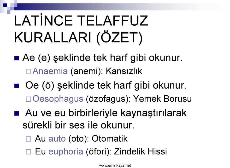 Oesophagus (özofagus): Yemek Borusu Au ve eu birbirleriyle kaynaştırılarak