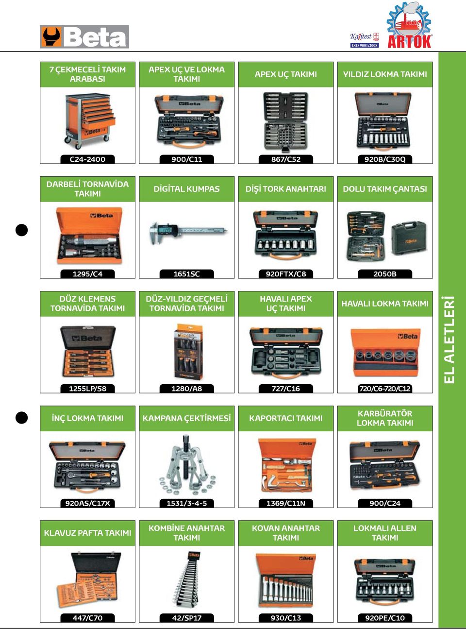 UÇ TAKIMI HAVALI LOKMA TAKIMI 1255LP/S8 1280/A8 727/C16 720/C6-720/C12 İNÇ LOKMA TAKIMI KAMPANA ÇEKTİRMESİ KAPORTACI TAKIMI KARBÜRATÖR LOKMA TAKIMI