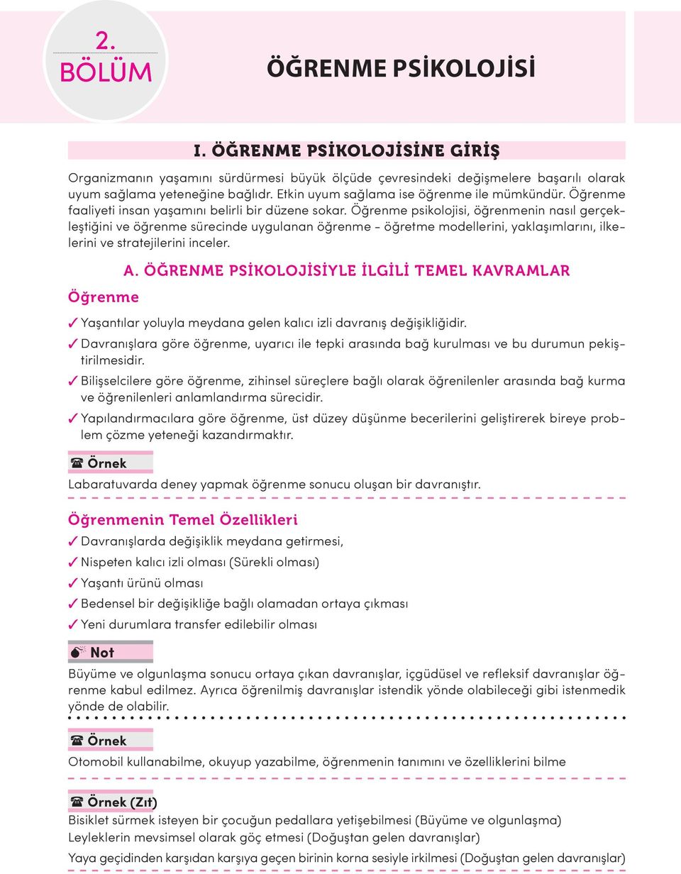 Öğrenme psikolojisi, öğrenmenin nasıl gerçekleştiğini ve öğrenme sürecinde uygulanan öğrenme - öğretme modellerini, yaklaşımlarını, ilkelerini ve stratejilerini inceler. Öğrenme A.