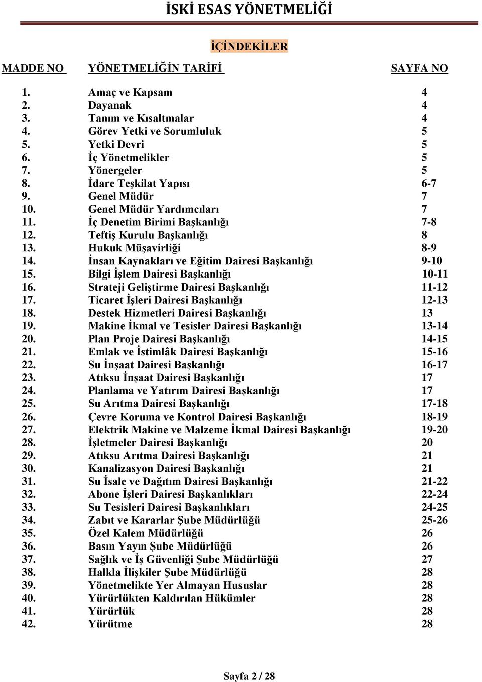 İnsan Kaynakları ve Eğitim Dairesi Başkanlığı 9-10 15. Bilgi İşlem Dairesi Başkanlığı 10-11 16. Strateji Geliştirme Dairesi Başkanlığı 11-12 17. Ticaret İşleri Dairesi Başkanlığı 12-13 18.