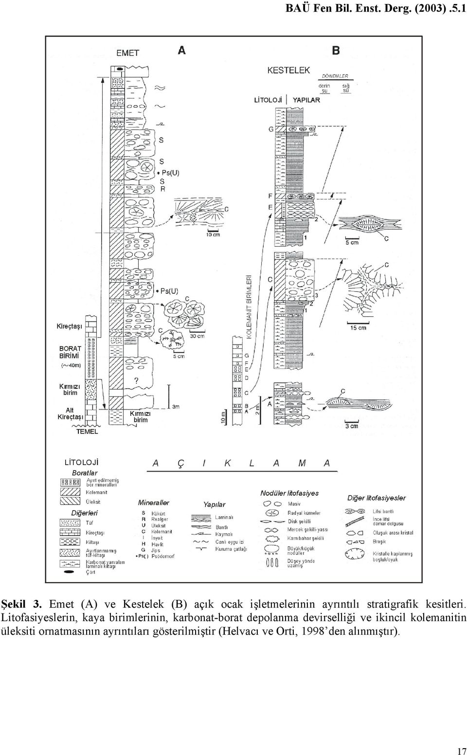 stratigrafik kesitleri.