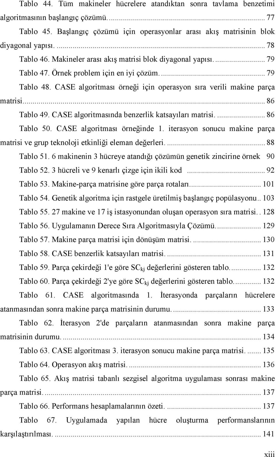 CASE algoritması örneği için operasyon sıra verili makine parça matrisi.... 86 Tablo 49. CASE algoritmasında benzerlik katsayıları matrisi.... 86 Tablo 50. CASE algoritması örneğinde 1.