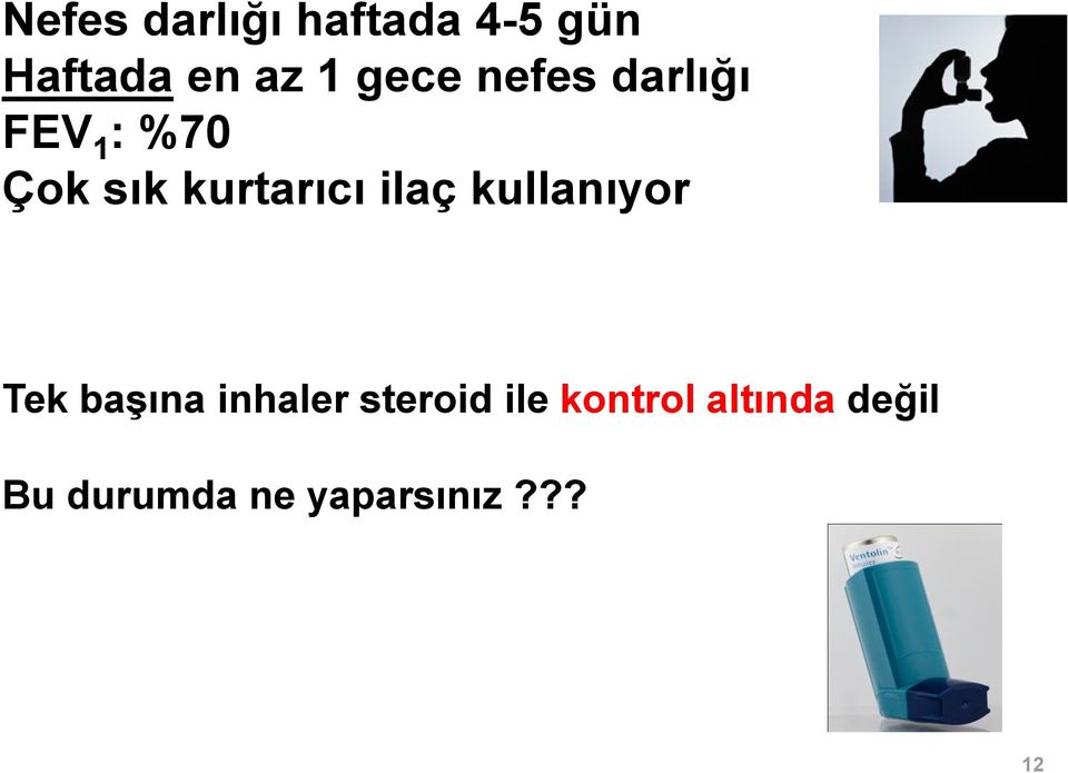 ilaç kullanıyor Tek başına inhaler steroid ile