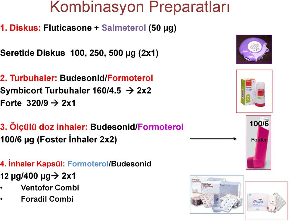 Turbuhaler: Budesonid/Formoterol Symbicort Turbuhaler 160/4.5 2x2 Forte 320/9 2x1 3.