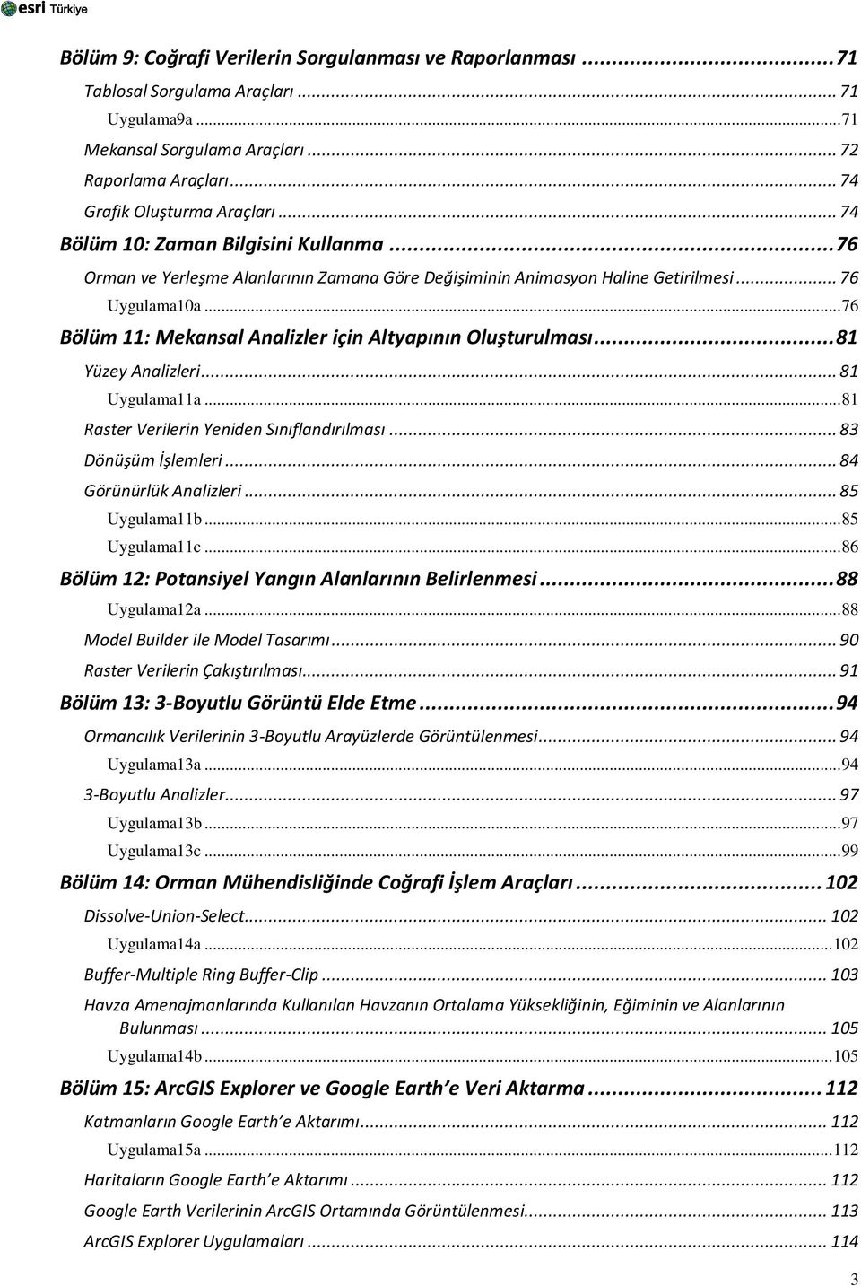.. 76 Bölüm 11: Mekansal Analizler için Altyapının Oluşturulması... 81 Yüzey Analizleri... 81 Uygulama11a... 81 Raster Verilerin Yeniden Sınıflandırılması... 83 Dönüşüm İşlemleri.