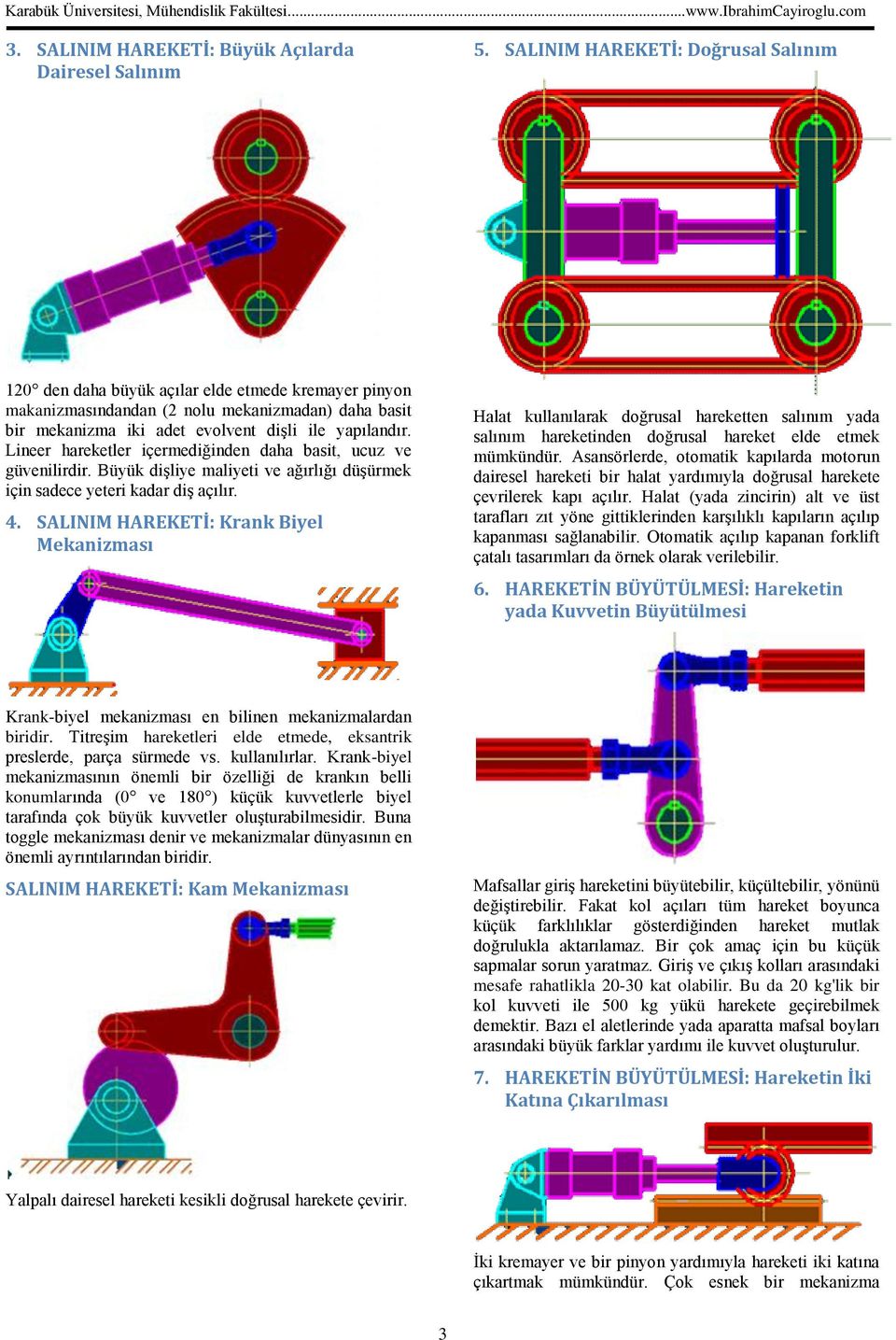 Lineer hareketler içermediğinden daha basit, ucuz ve güvenilirdir. Büyük dişliye maliyeti ve ağırlığı düşürmek için sadece yeteri kadar diş açılır. 4.