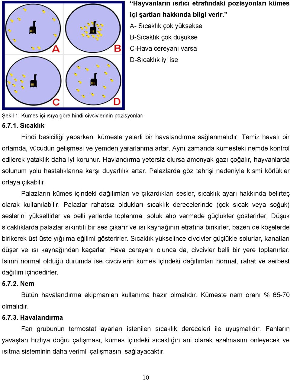 Temiz havalı bir ortamda, vücudun gelişmesi ve yemden yararlanma artar. Aynı zamanda kümesteki nemde kontrol edilerek yataklık daha iyi korunur.