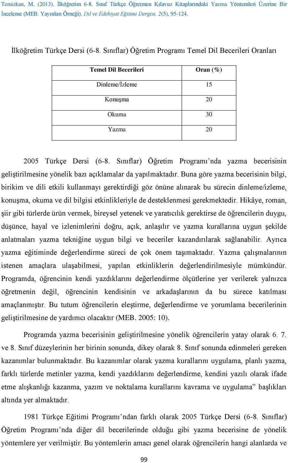 Buna göre becerisinin bilgi, birikim ve dili etkili kullanmayı gerektirdiği göz önüne alınarak bu sürecin dinleme/izleme, konuşma, okuma ve dil bilgisi etkinlikleriyle de desteklenmesi gerekmektedir.