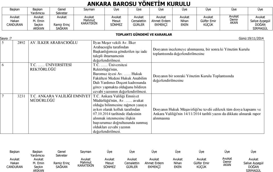 avukat olduğu bilinmesine rağmen yasaya aykırı olarak kolluk tarafından 07.10.