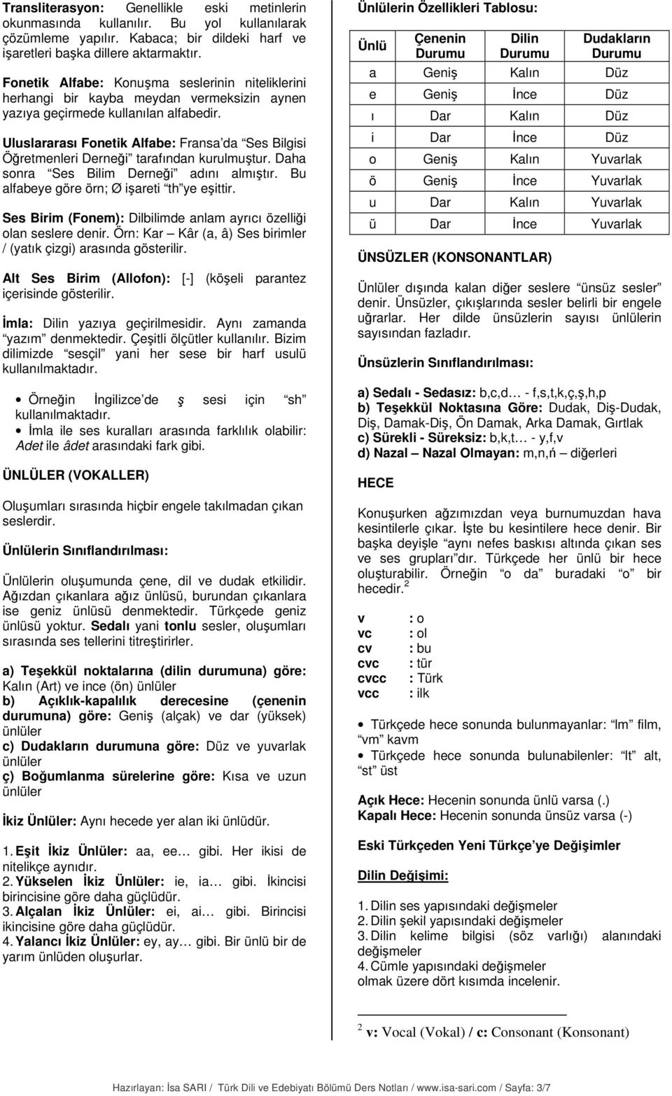 Uluslararası Fonetik Alfabe: Fransa da Ses Bilgisi Öğretmenleri Derneği tarafından kurulmuştur. Daha sonra Ses Bilim Derneği adını almıştır. Bu alfabeye göre örn; Ø işareti th ye eşittir.