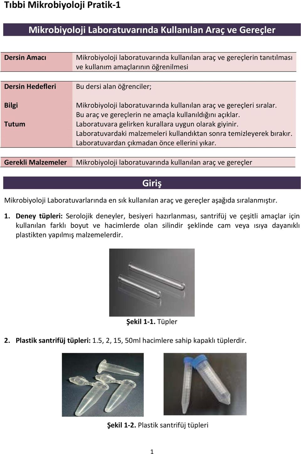 Laboratuvara gelirken kurallara uygun olarak giyinir. Laboratuvardaki malzemeleri kullandıktan sonra temizleyerek bırakır. Laboratuvardan çıkmadan önce ellerini yıkar.