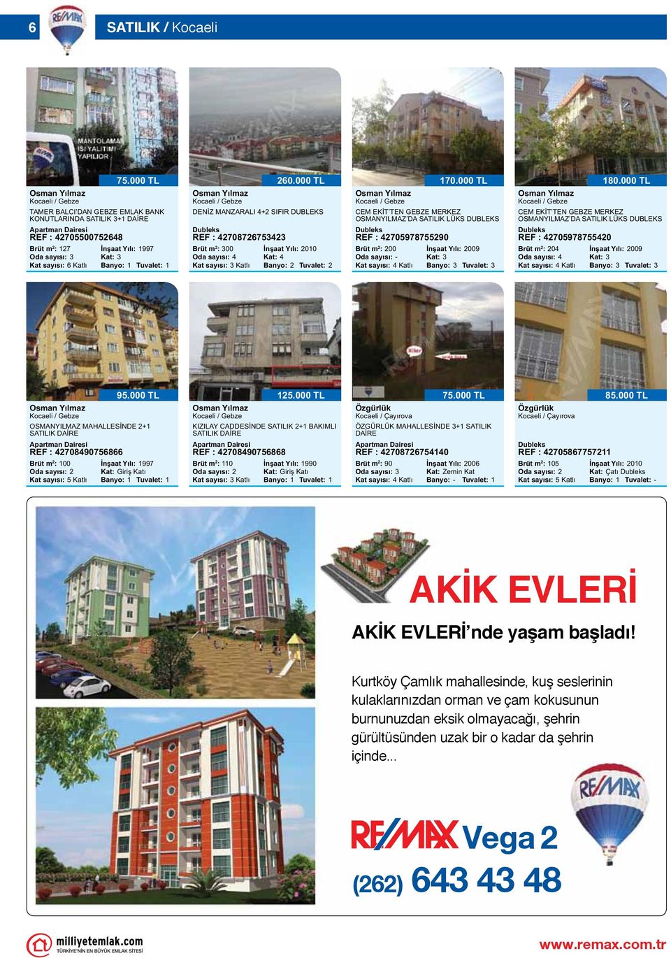 000 TL 300 İnşaat Yılı: 2010 Oda sayısı: 4 Kat: 4 Kat sayısı: 3 Katlı Banyo: 2 Tuvalet: 2 CEM EKİT TEN GEBZE MERKEZ OSMANYILMAZ DA SATILIK LÜKS DUBLEKS REF : 42705978755290 170.