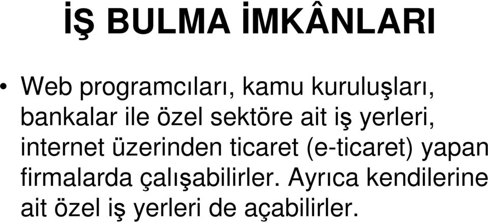 üzerinden ticaret (e-ticaret) yapan firmalarda