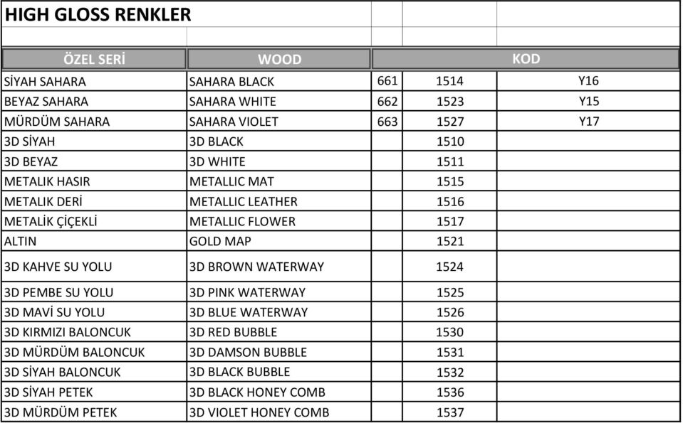 KAHVE SU YOLU 3D BROWN WATERWAY 1524 3D PEMBE SU YOLU 3D PINK WATERWAY 1525 3D MAVİ SU YOLU 3D BLUE WATERWAY 1526 3D KIRMIZI BALONCUK 3D RED BUBBLE 1530 3D