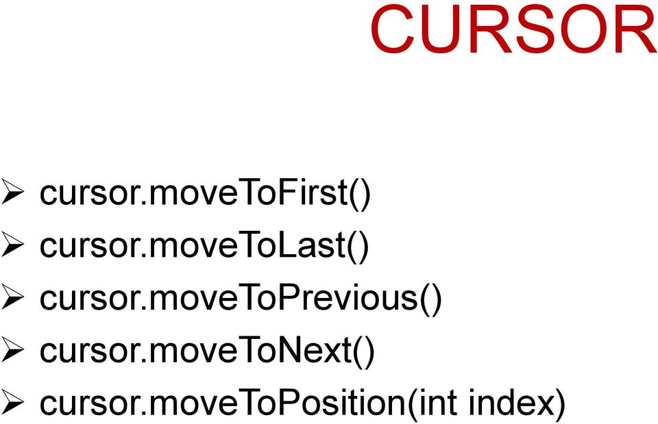 movetolast() cursor.