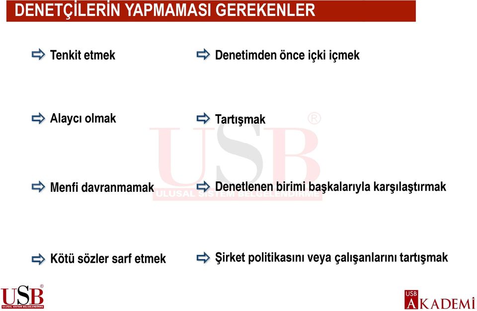 Denetlenen birimi başkalarıyla karşılaştırmak Kötü sözler