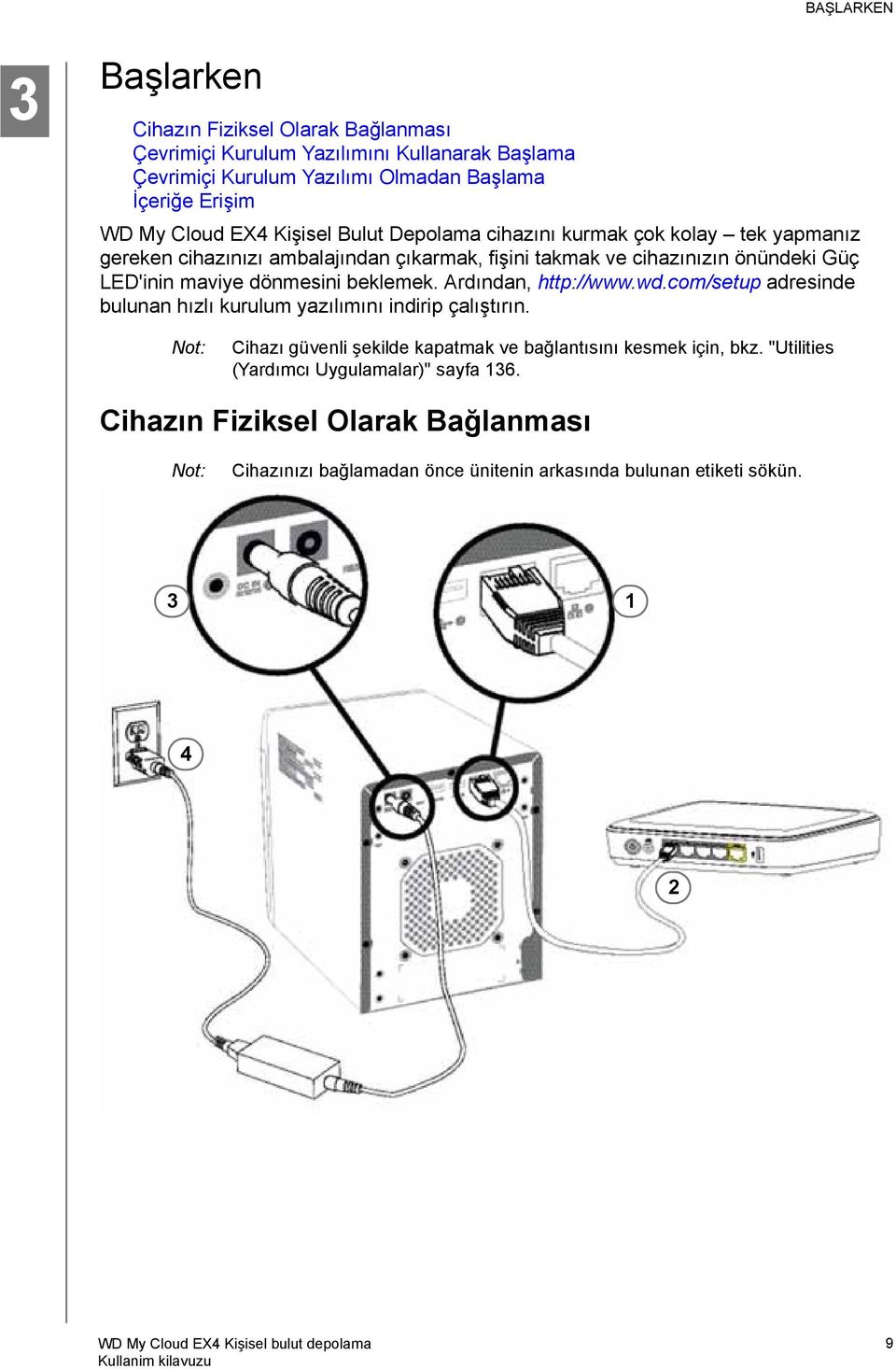 dönmesini beklemek. Ardından, http://www.wd.com/setup adresinde bulunan hızlı kurulum yazılımını indirip çalıştırın.