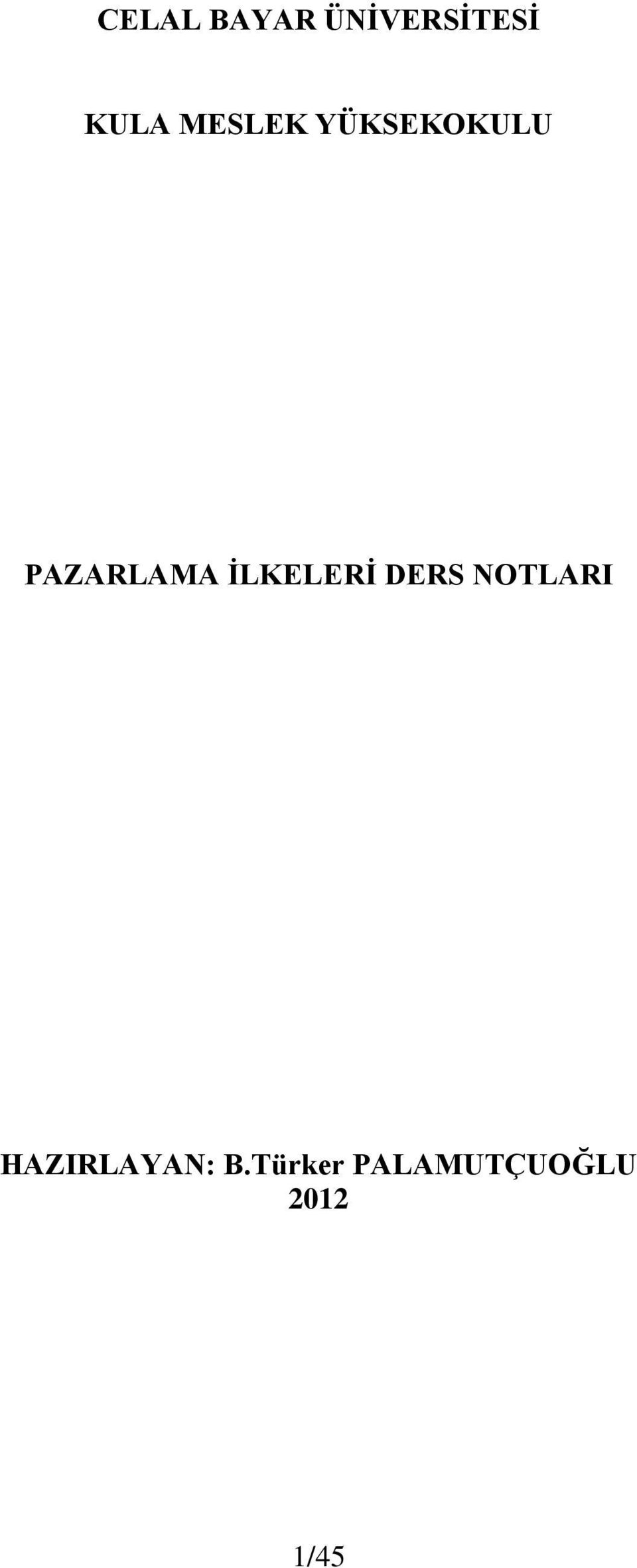 İLKELERİ DERS NOTLARI