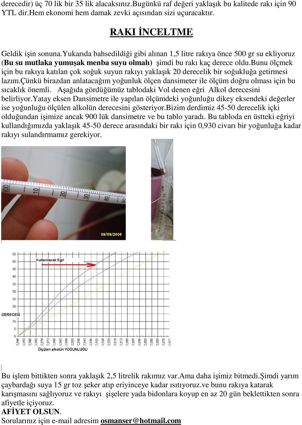 bunu ölçmek için bu rakıya katılan çok soğuk suyun rakıyı yaklaşık 20 derecelik bir soğukluğa getirmesi lazım.