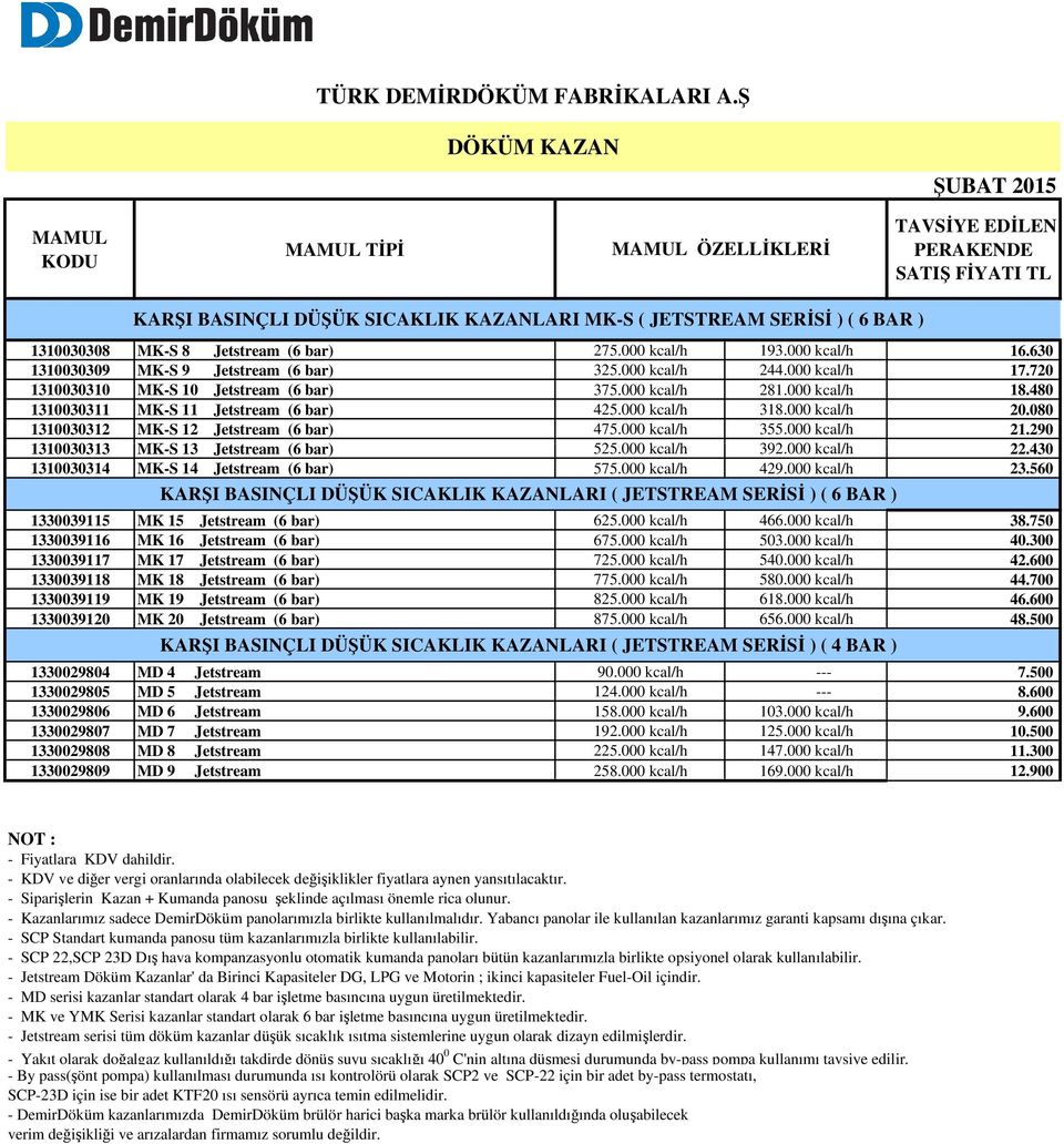 000 kcal/h 0.080 300303 MK-S Jetstream (6 bar) 475.000 kcal/h 355.000 kcal/h.90 3003033 MK-S 3 Jetstream (6 bar) 55.000 kcal/h 39.000 kcal/h.430 3003034 MK-S 4 Jetstream (6 bar) 575.000 kcal/h 49.