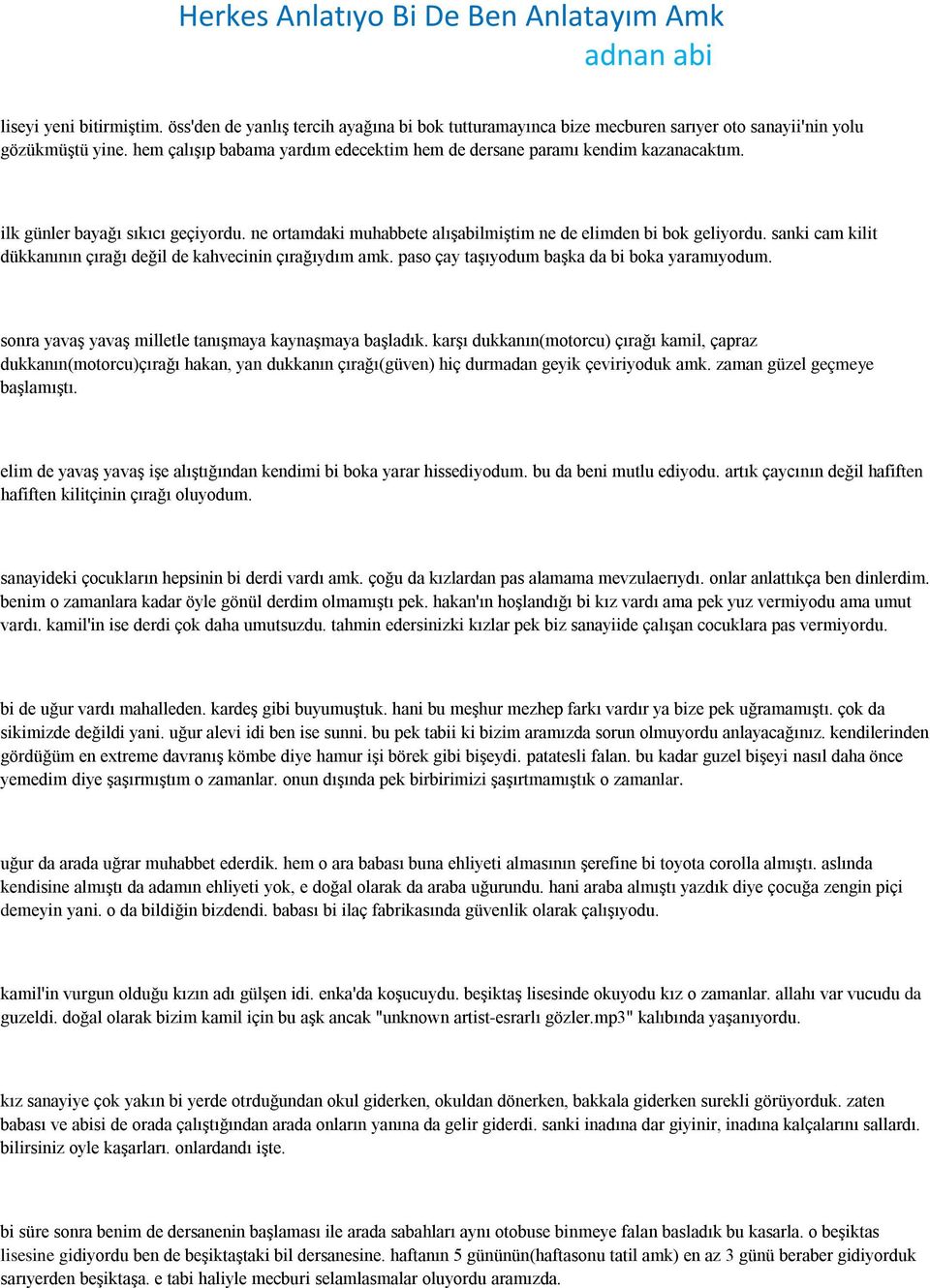 sanki cam kilit dükkanının çırağı değil de kahvecinin çırağıydım amk. paso çay taşıyodum başka da bi boka yaramıyodum. sonra yavaş yavaş milletle tanışmaya kaynaşmaya başladık.