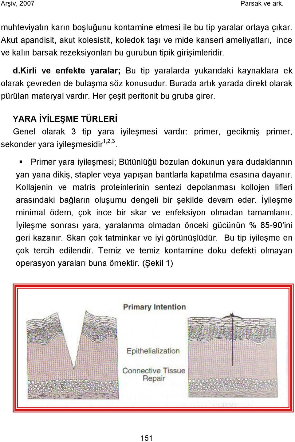 kirli ve enfekte yaralar; Bu tip yaralarda yukarıdaki kaynaklara ek olarak çevreden de bulaşma söz konusudur. Burada artık yarada direkt olarak pürülan materyal vardır.