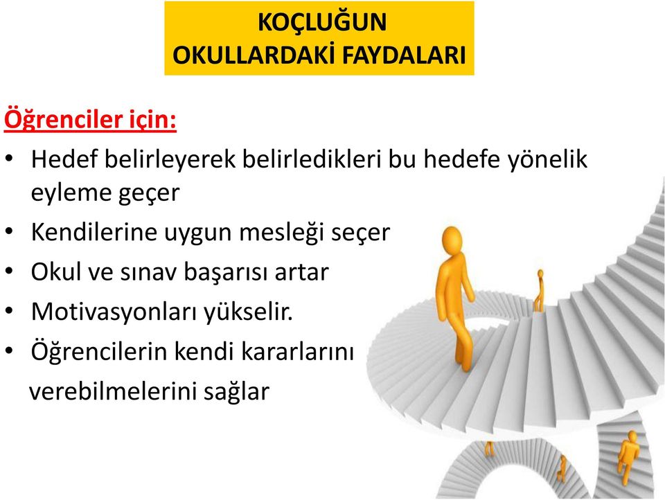 sınav başarısı artar Motivasyonları yükselir.