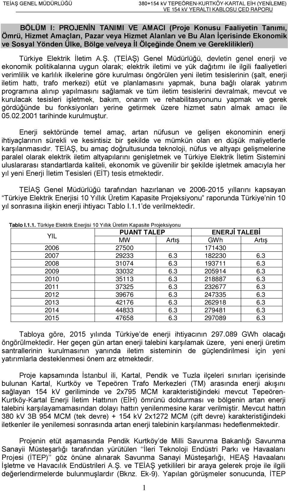 (TEİAŞ) Genel Müdürlüğü, devletin genel enerji ve ekonomik politikalarına uygun olarak; elektrik iletimi ve yük dağıtımı ile ilgili faaliyetleri verimlilik ve karlılık ilkelerine göre kurulması